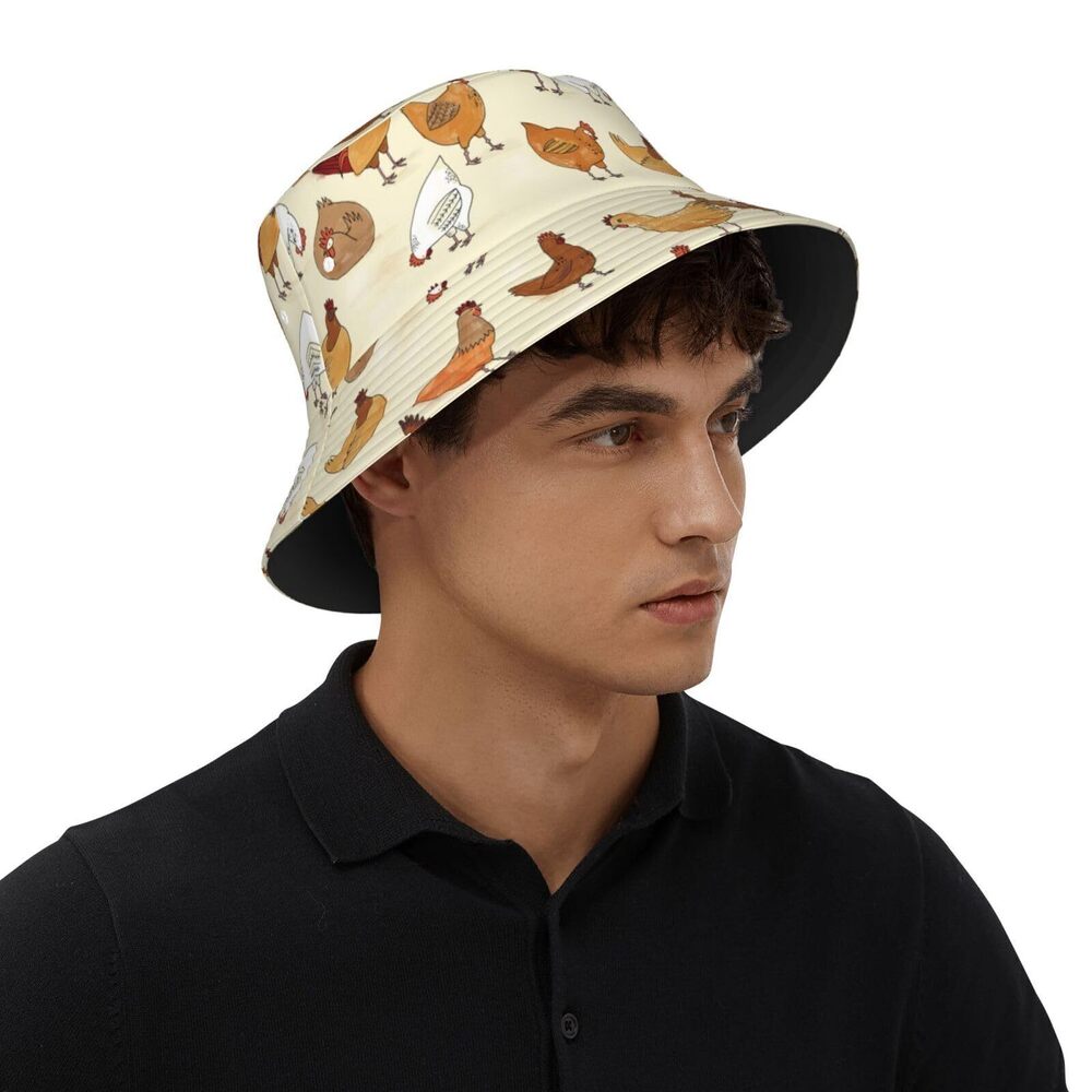 6143 A Brood of Chickens Bucket Hat Summer Sun Hat for Travel Beach Golf - Picture 5 of 9